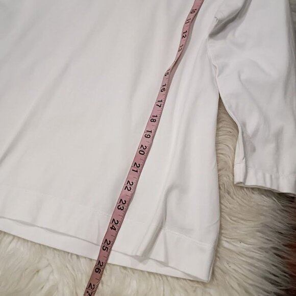 Hinson Wu White 3/4 Sleeve Boat Neck Double Knit Panel Shirt S - Picture 5 of 9